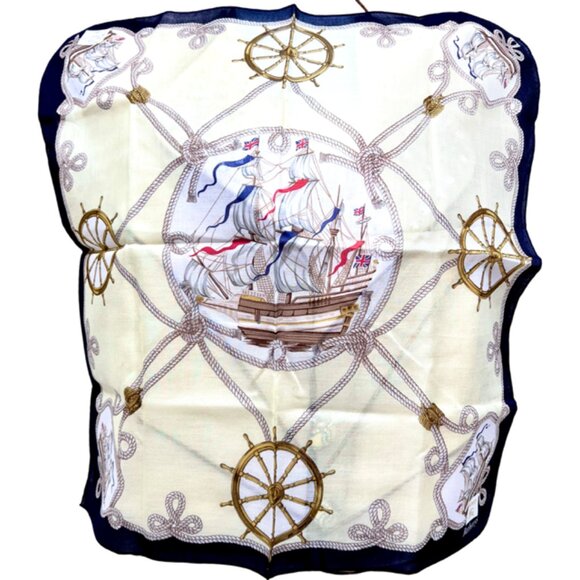 New BurberryMiniscarf/handkerchief cotton 19" Light Yellow Black W/ Shipp(80) - Picture 3 of 9